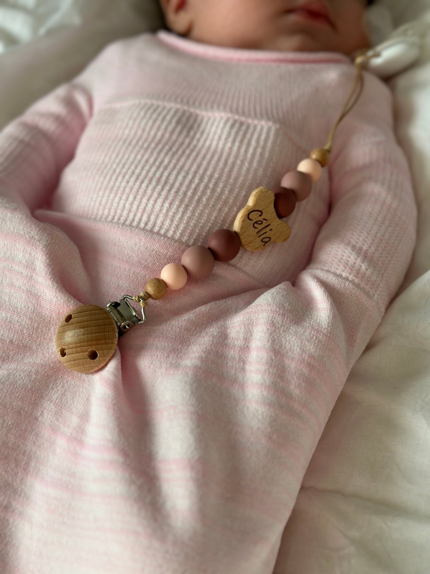 Attache tétine personnalisé /personalized pacifier clip