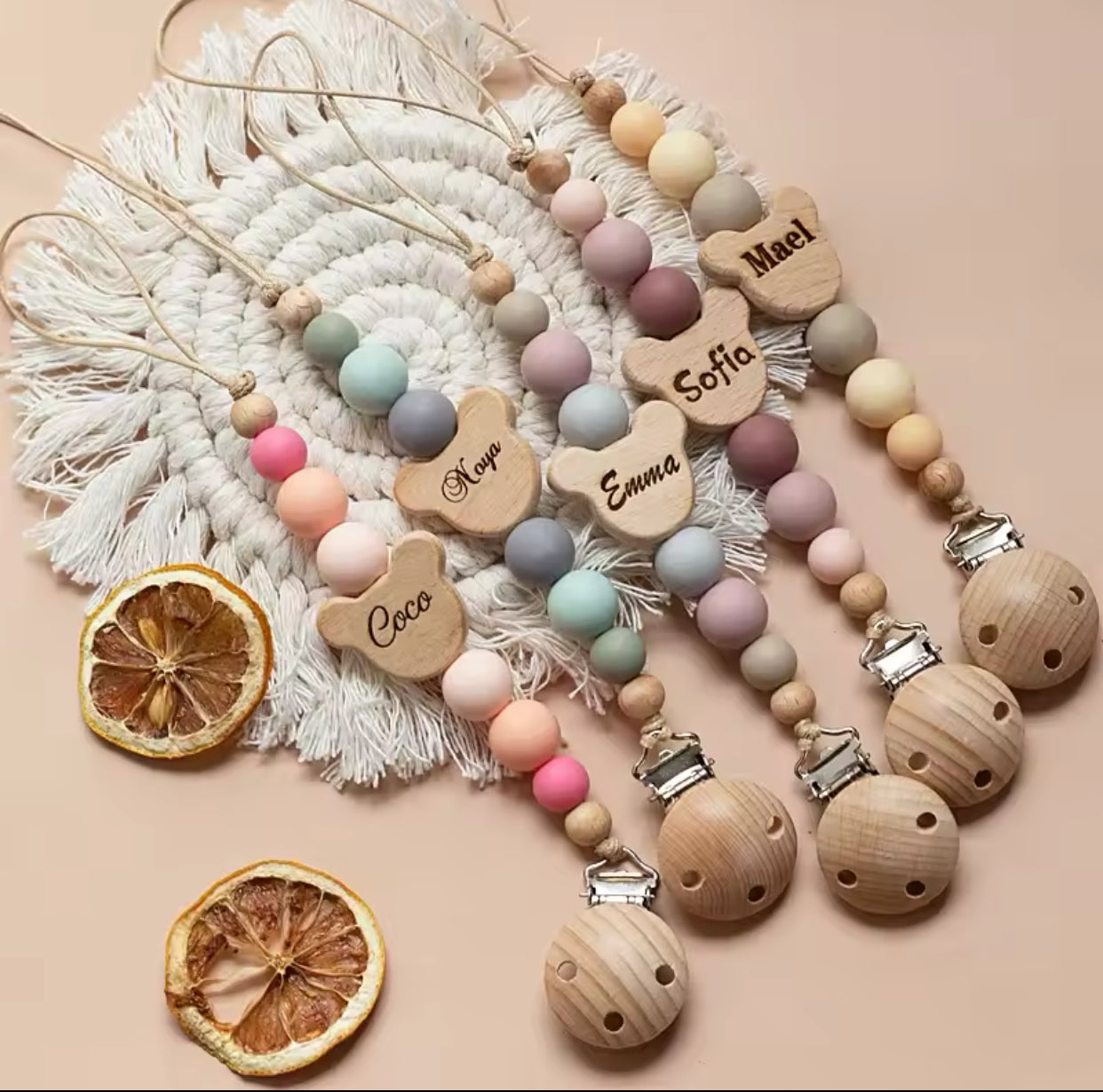 Attache tétine personnalisé /personalized pacifier clip